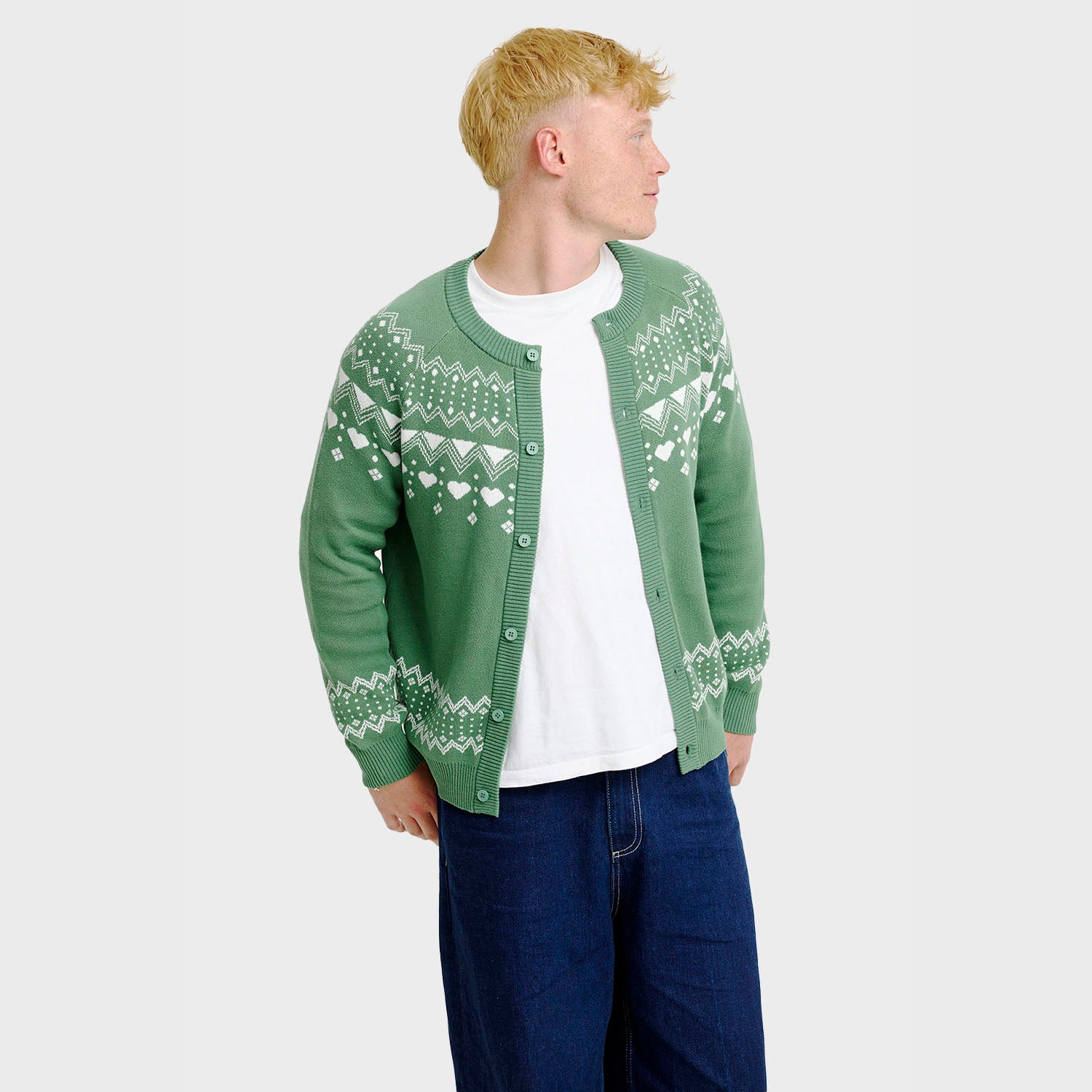 Den simple julecardigan - Herre